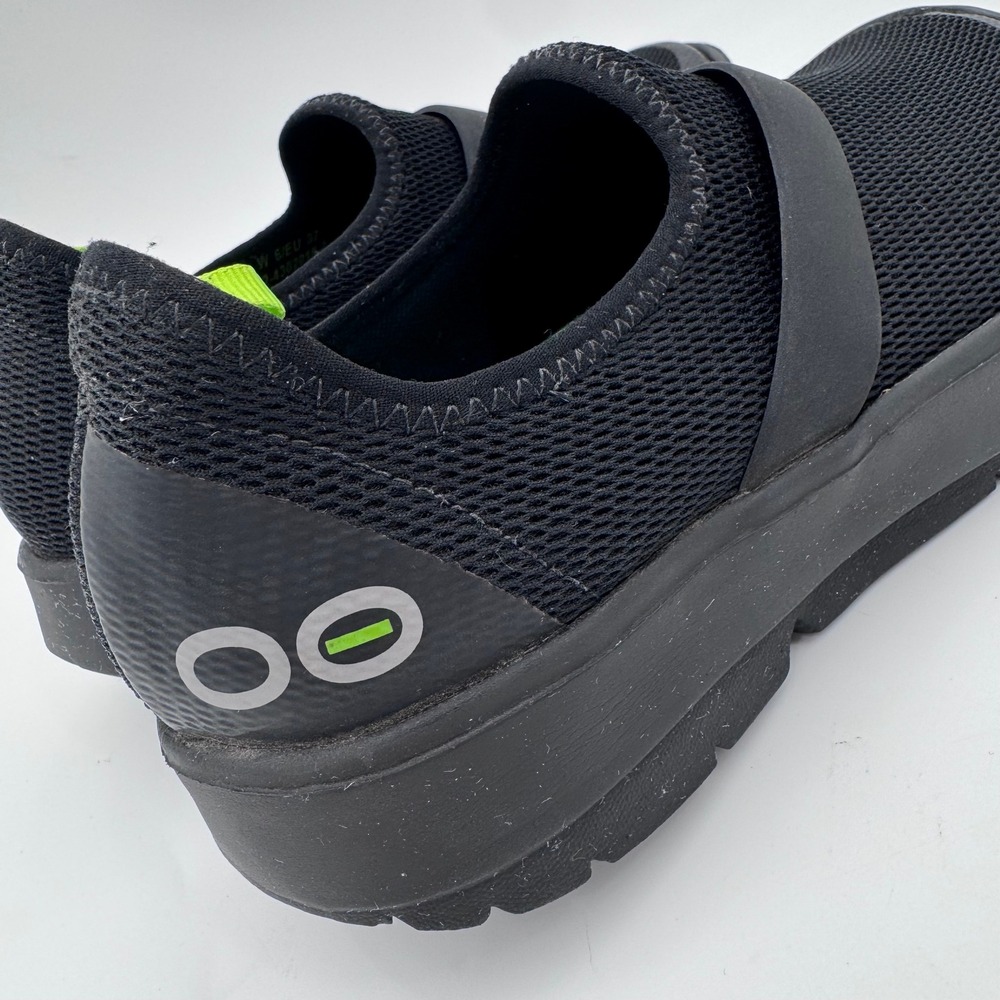 Oofos OOmg Mesh Low Black Recovery Walking Shoes Womens 6 Slip On Travel Comfort - Picture 6 of 9